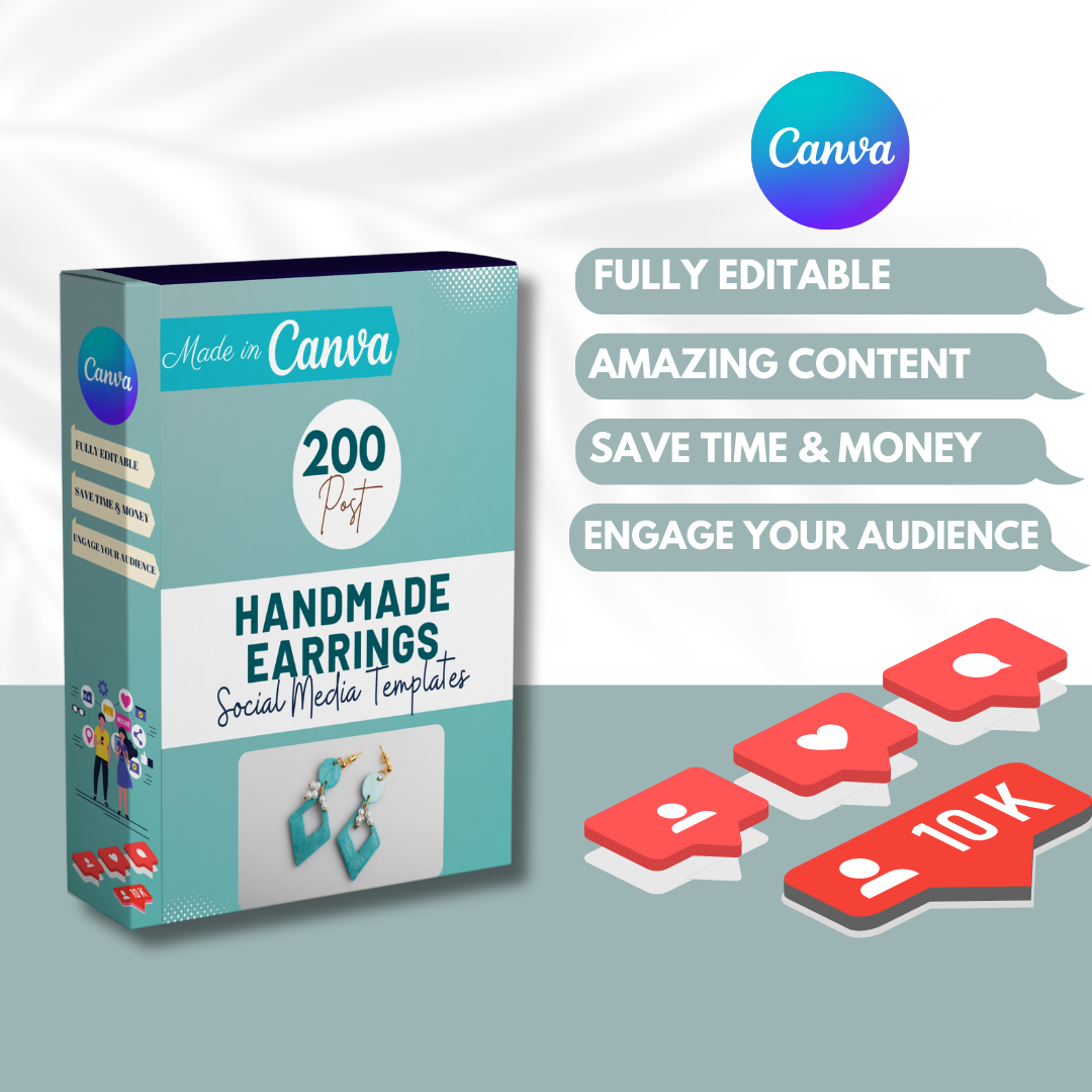 200 Handmade Earrings Posts - Social Media Templates