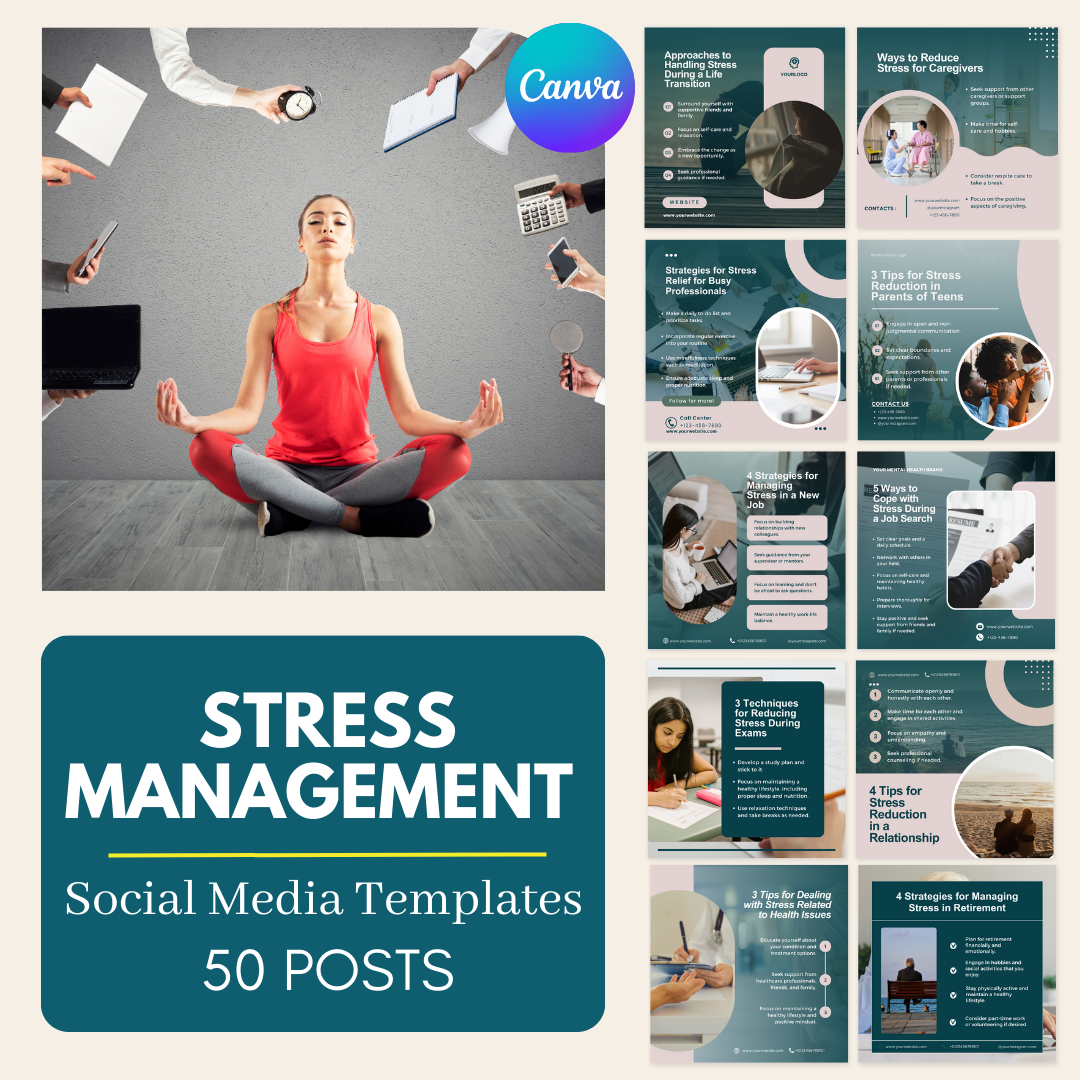 50 Stress Management - Social Media Templates