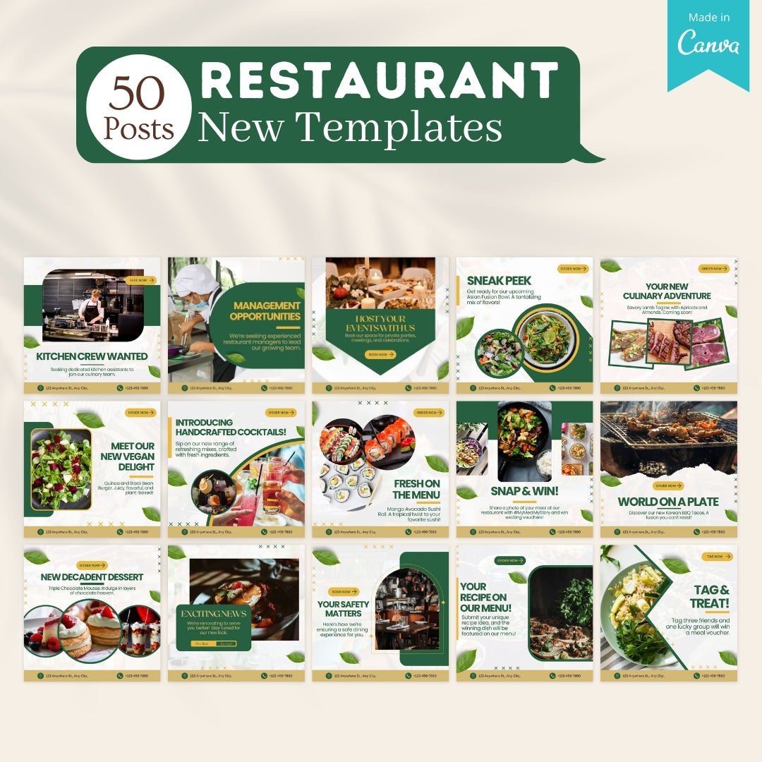 420 Restaurant Posts - Social Media Templates