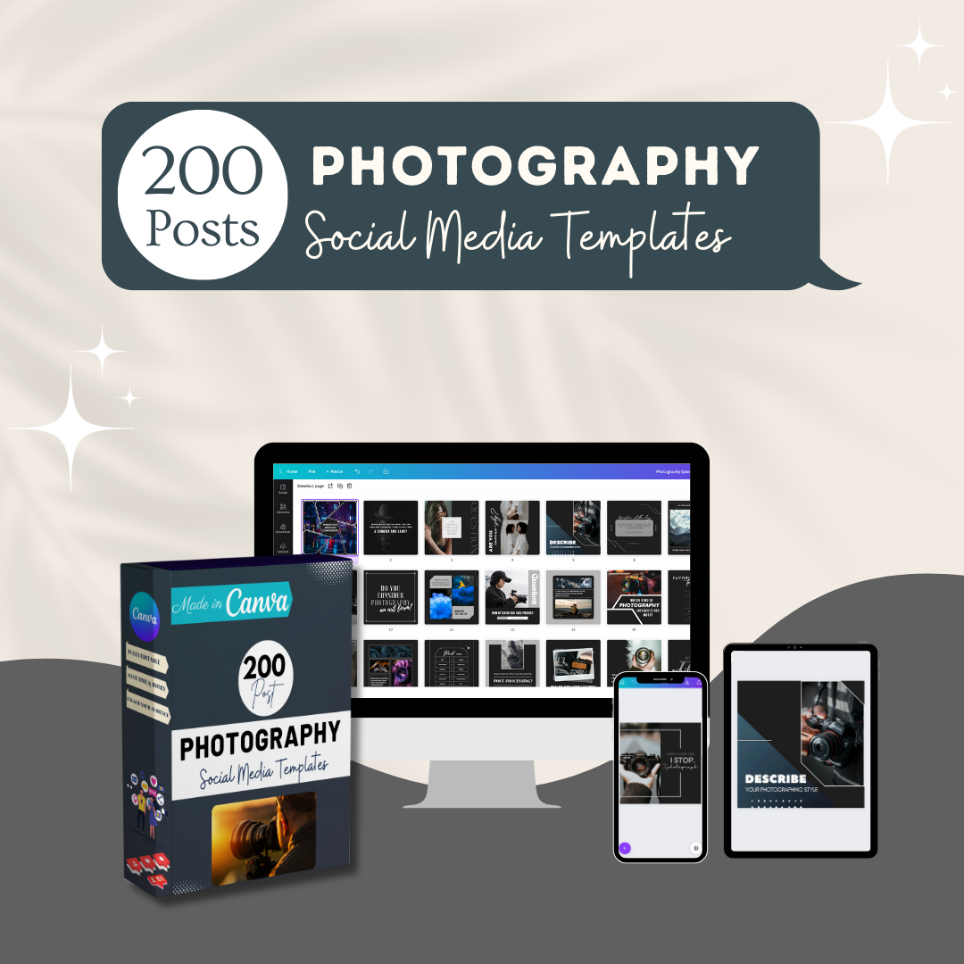 200 Photography Posts - Social Media Canva Templates