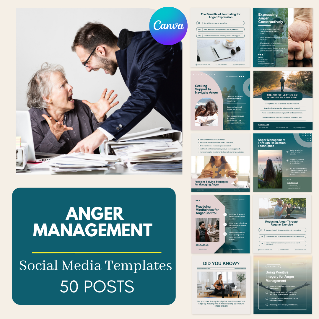 50 Anger Management - Social Media Templates – Viralcontent.design