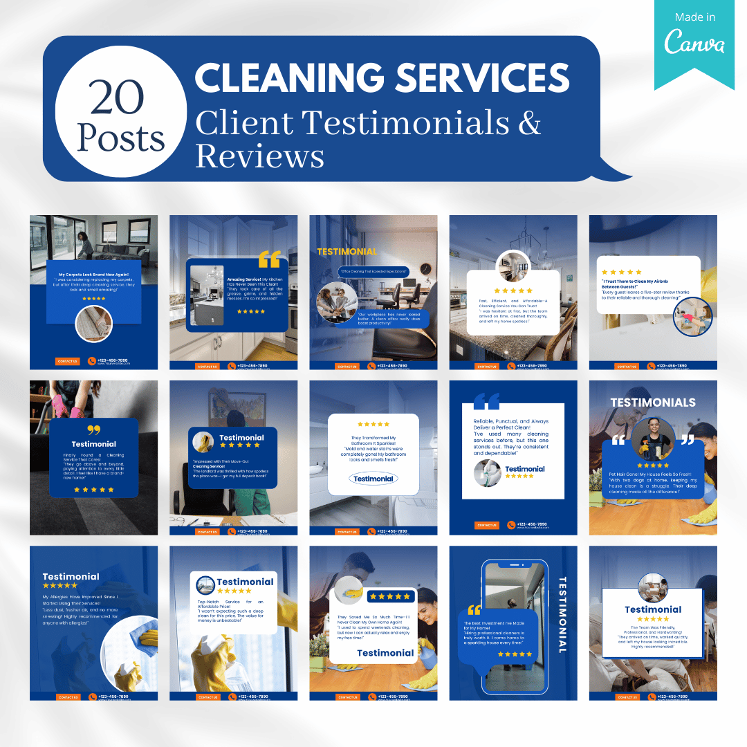 300 Cleaning Services Posts - Social Media Templates