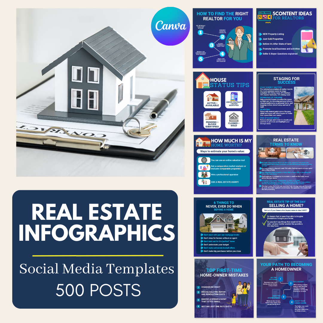 500 Real Estate Infographics  - Social Media Template