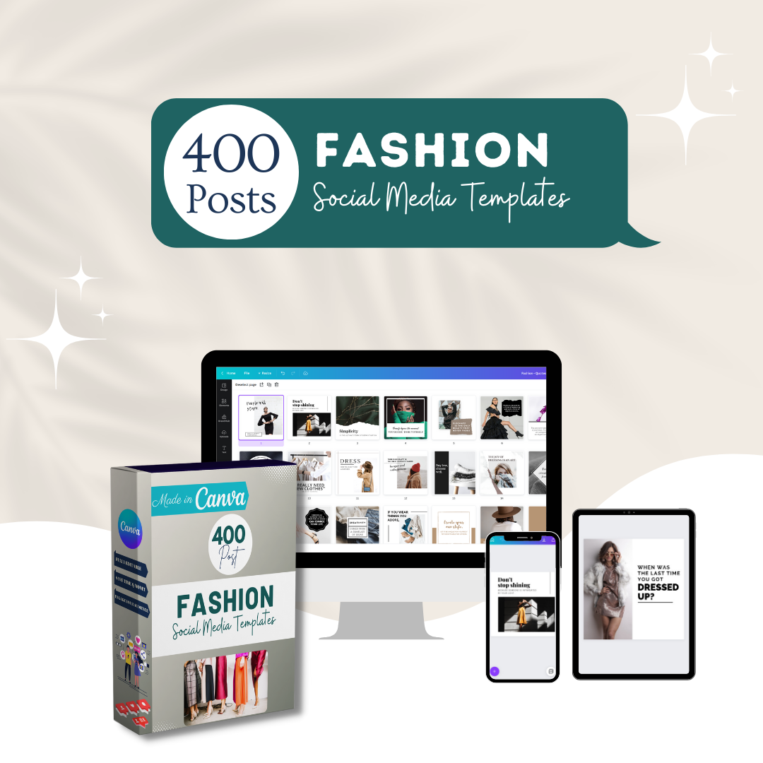 400 Fashion Posts - Social Media Canva Templates