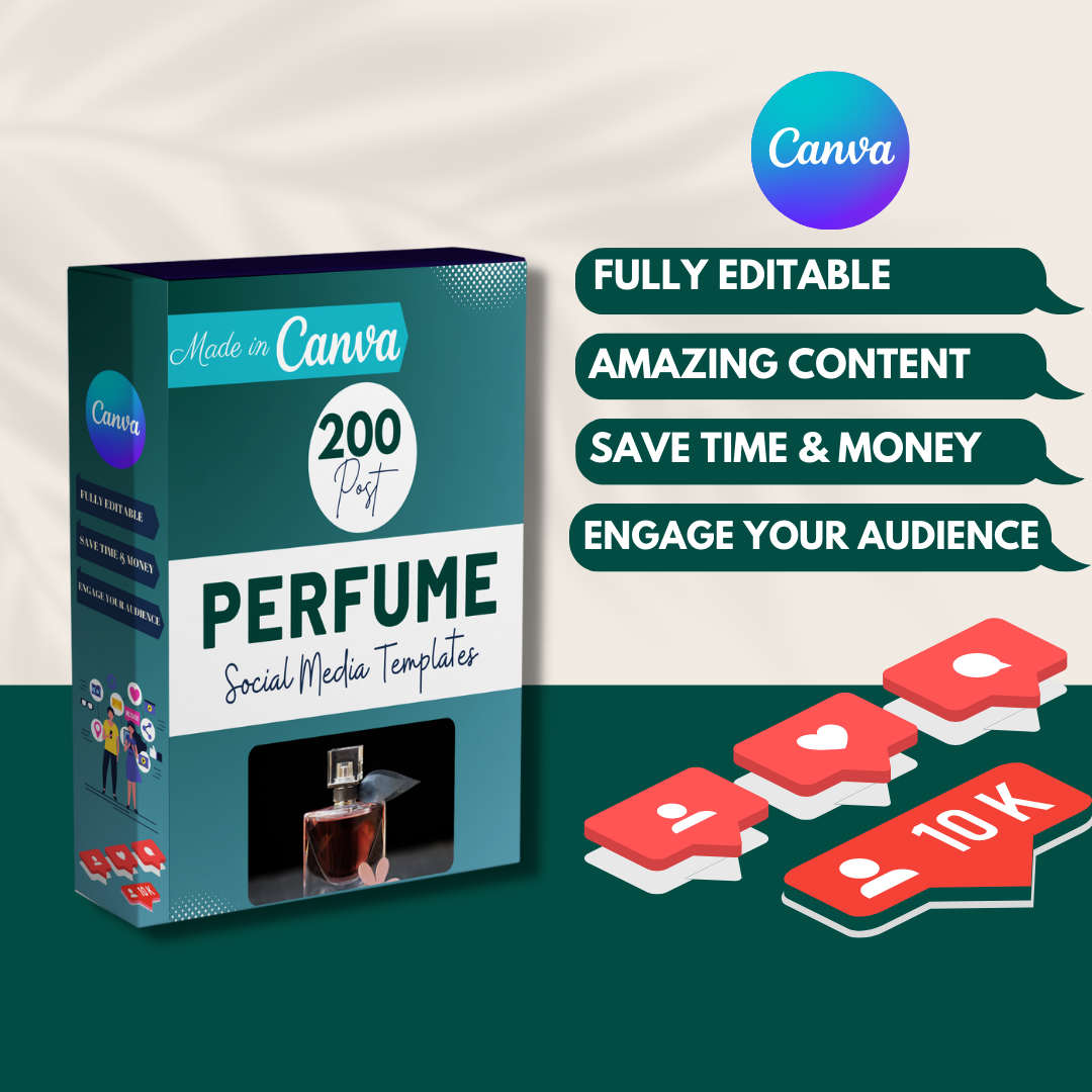 200 Perfume Posts -  Social Media Canva Templates