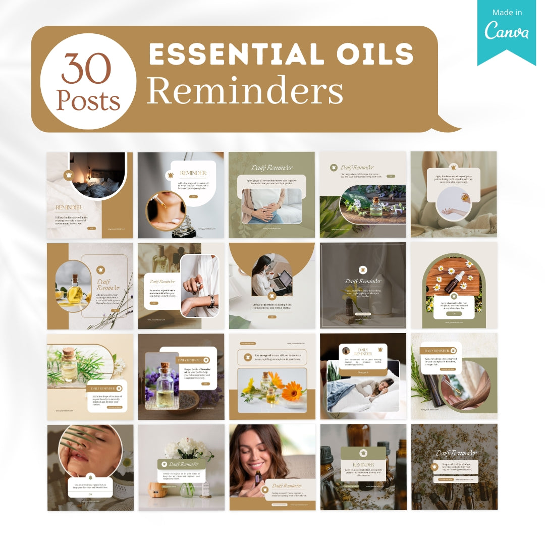 300 Essential Oils Posts -  Social Media Templates