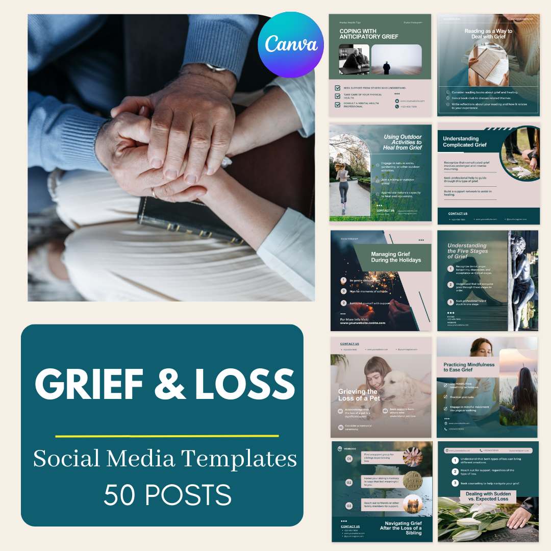 50 Grief and loss Posts - Social Media Templates