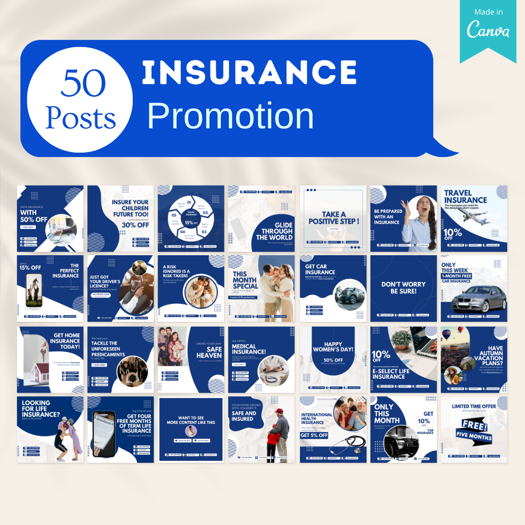 400 Insurance Posts - Social Media Templates – Viralcontent.design
