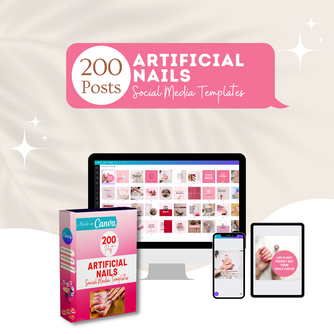 200 Artificial Nails Posts - Social Media Templates