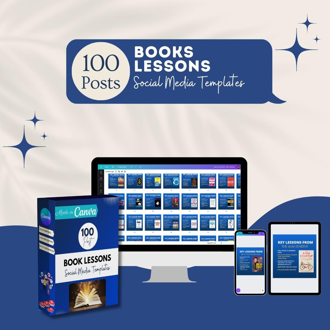 100 Books Key Lessons - Social Media Templates