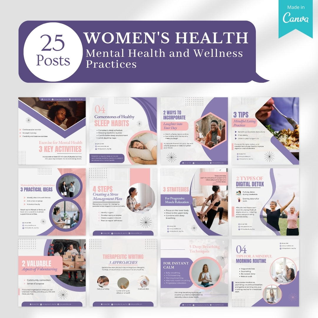 400 Women's Health  Posts - Social Media Templates