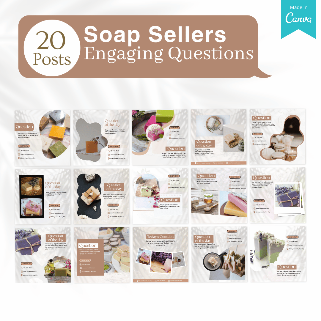 270 Soap Posts - Social Media Canva Templates