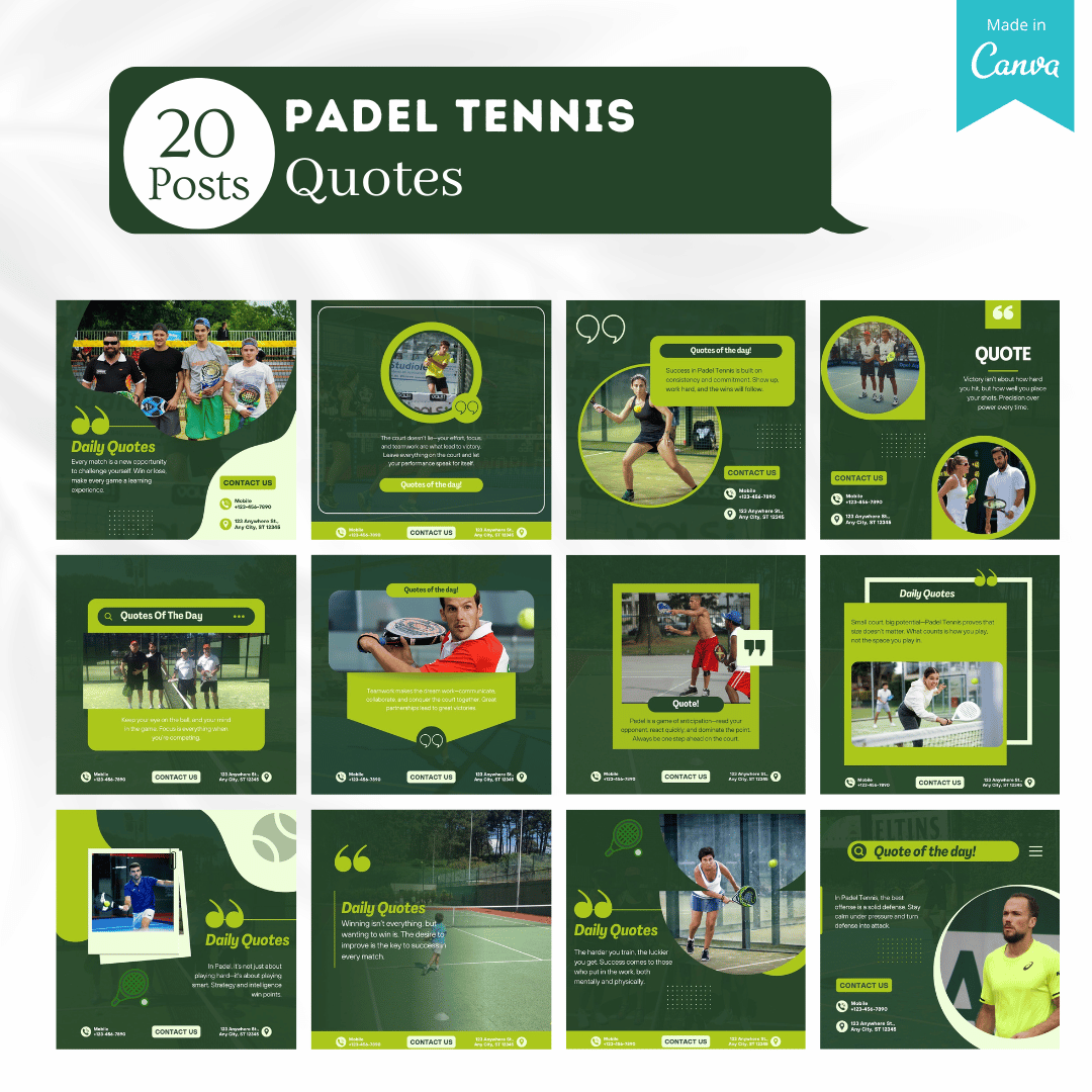 Padel Posts 220 Padel Tennis Posts - Social Media Posts – Viralcontent.design
