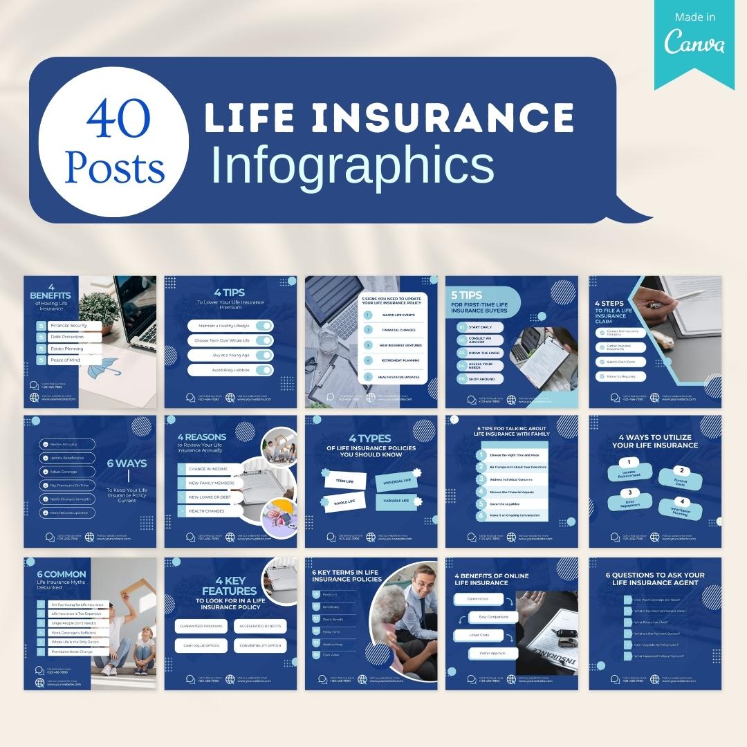 220 Life Insurance Posts - Social Media Templates – Viralcontent.design