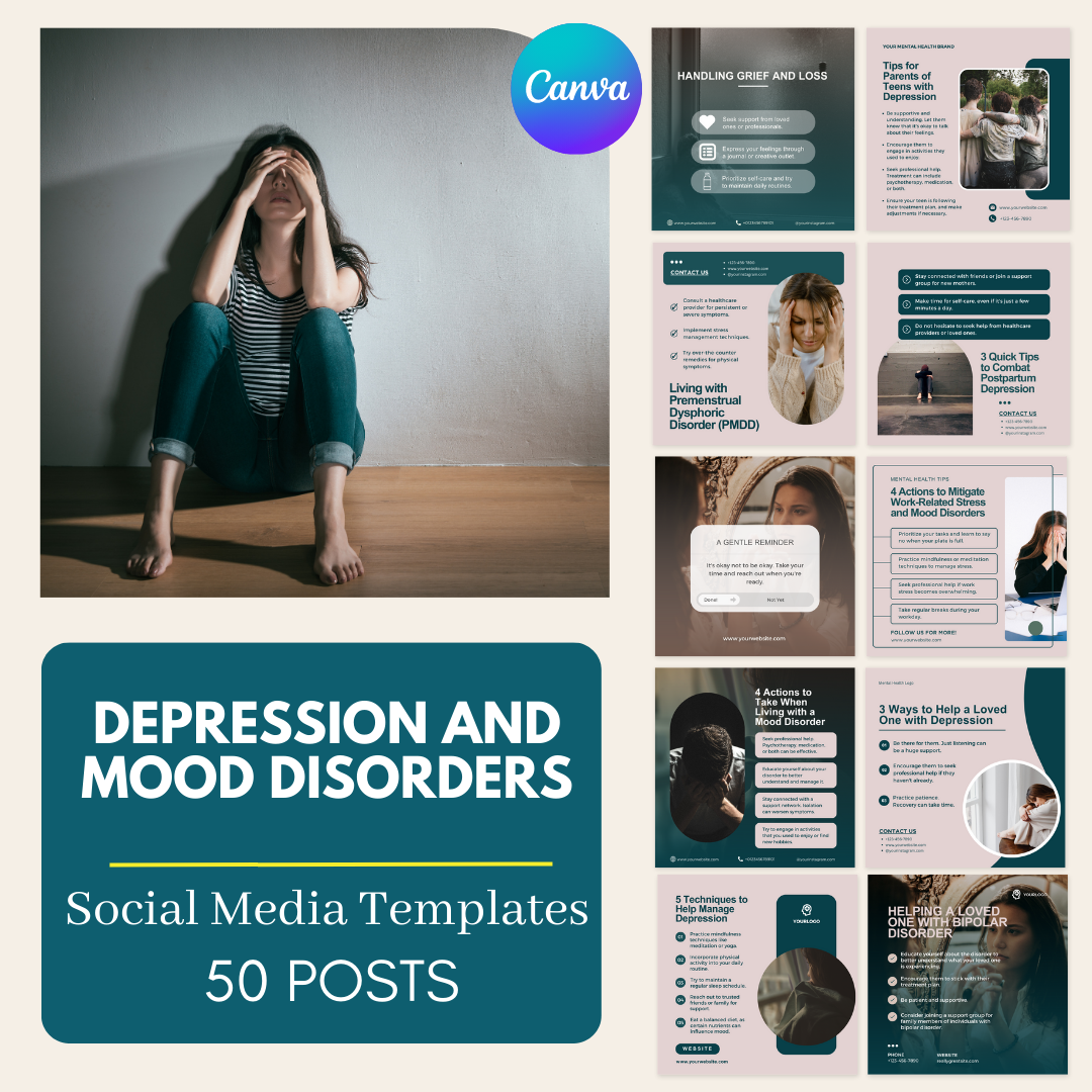 50 Depression and mood disorders - Social Media Templates