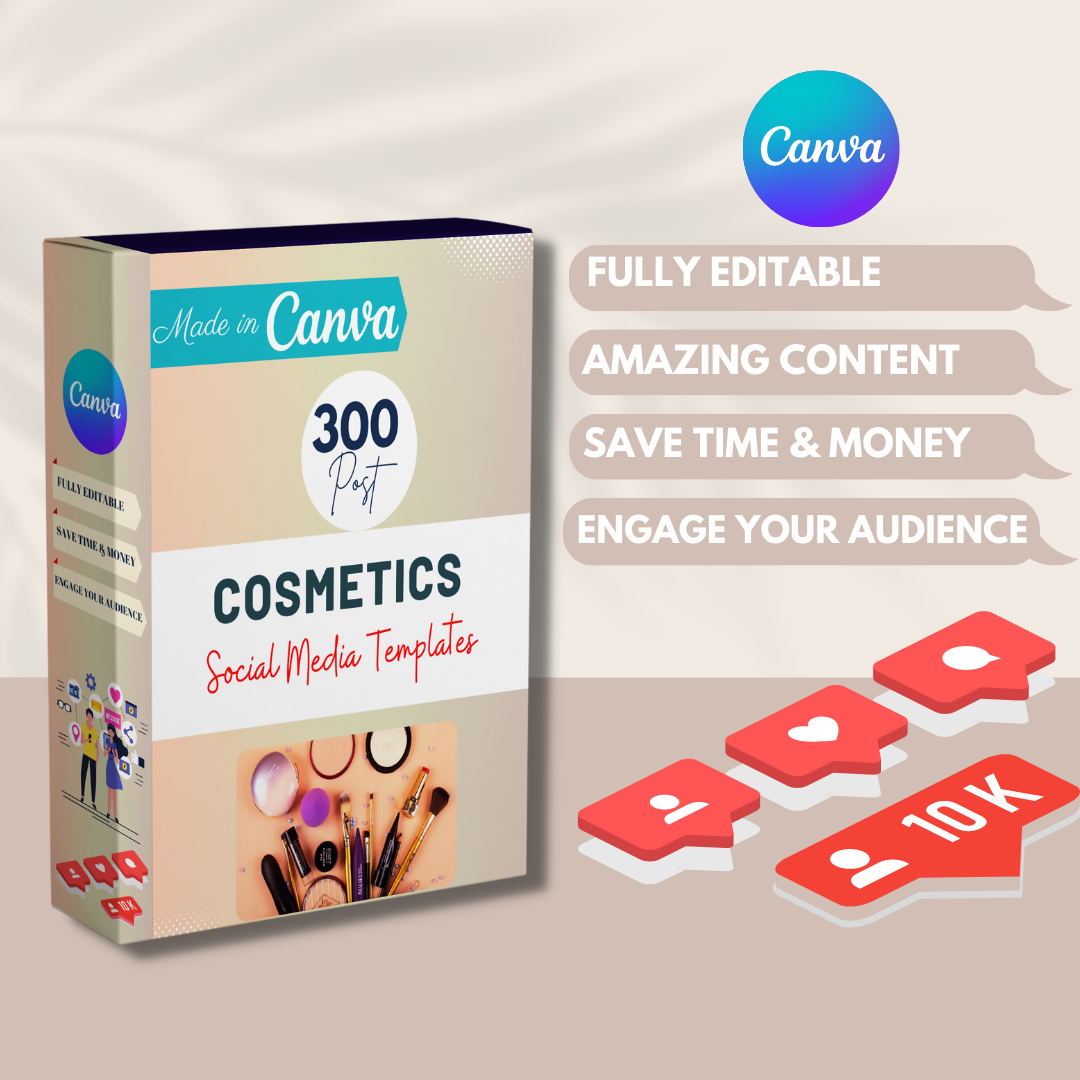 300 Cosmetics Posts -  Social Media Templates