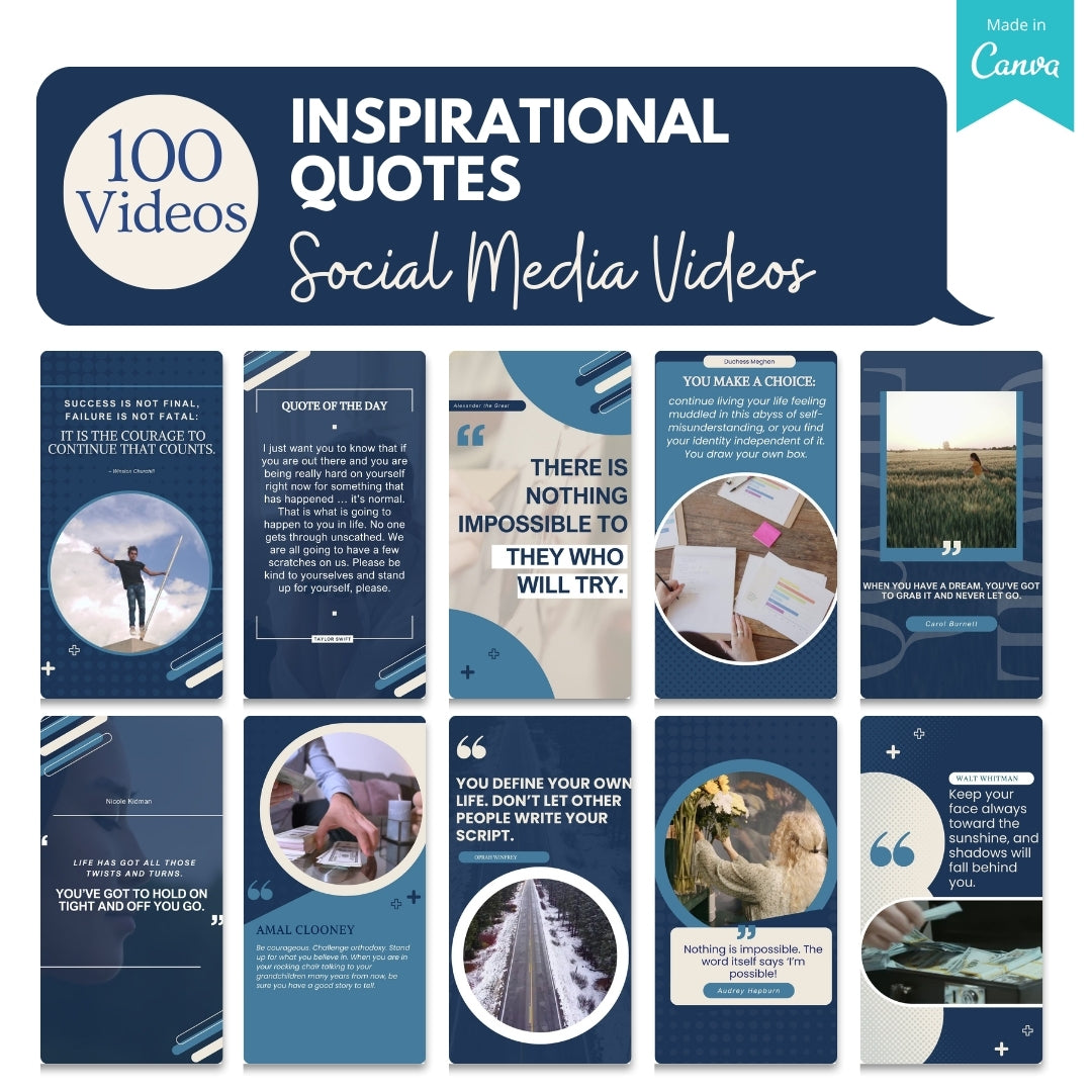 500 Motivation Quotes - Canva Video Templates