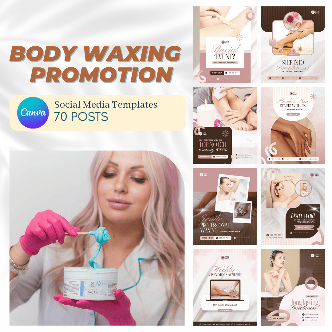 70 Body Waxing Promotion Canva Templates