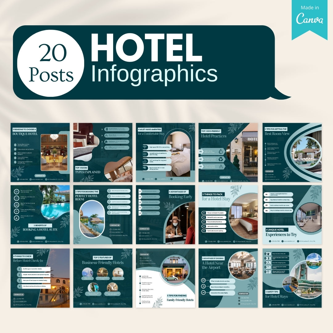 200 Hotel Canva Templates