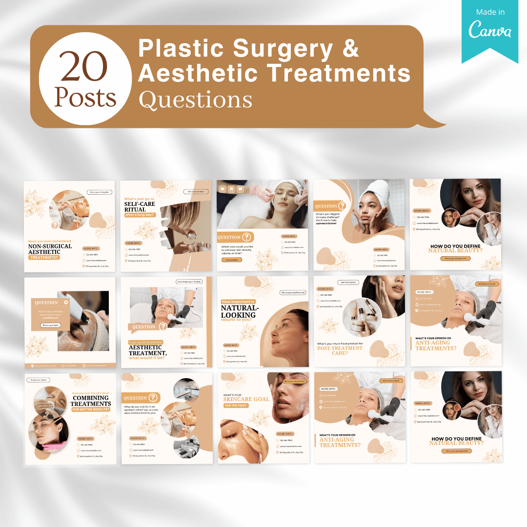 270 Plastic Surgery & Aesthetic Treatments Posts - Canva Templates