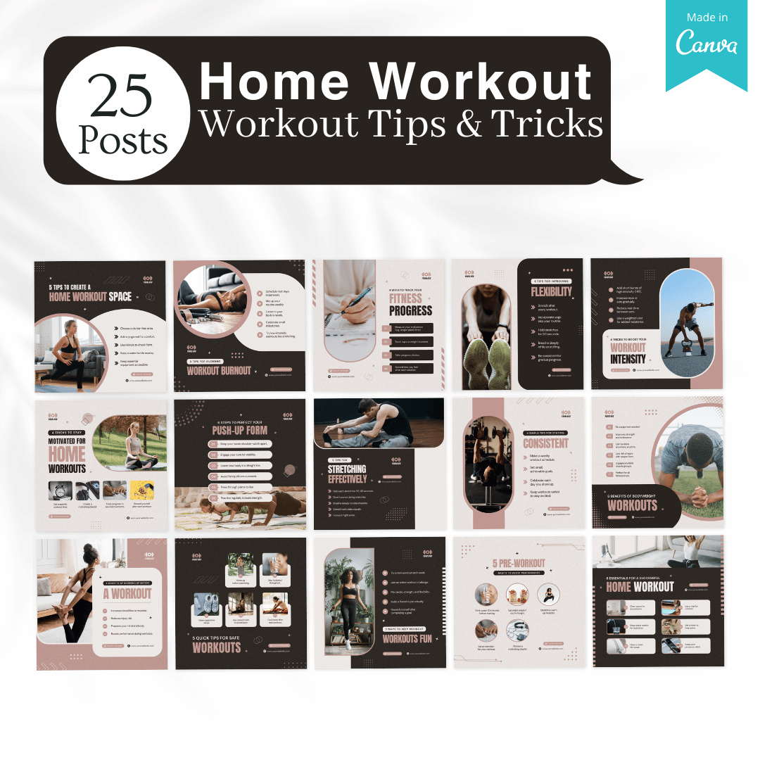 215 Home Workout Canva Templates