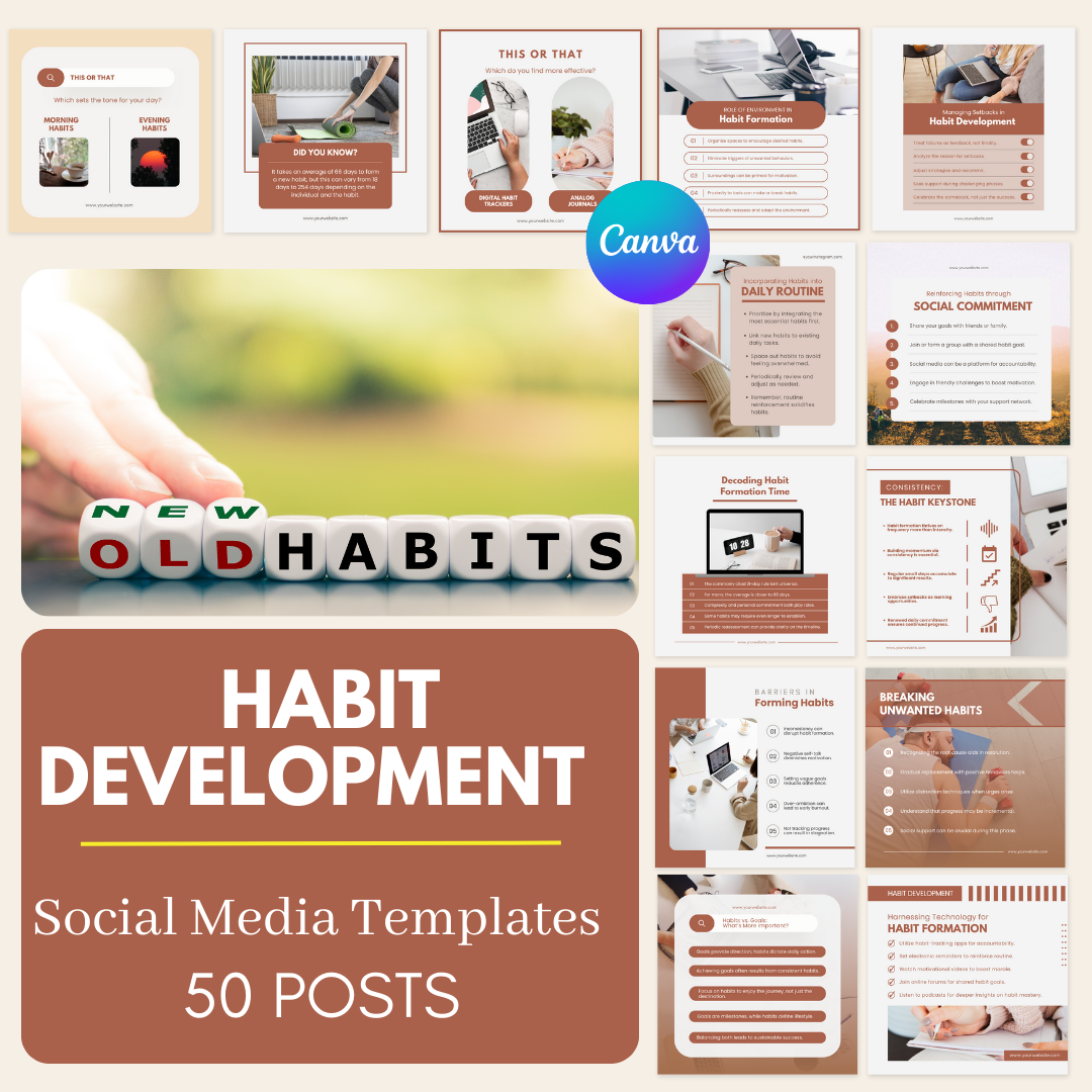 50 Habit Development - Social Media Templates