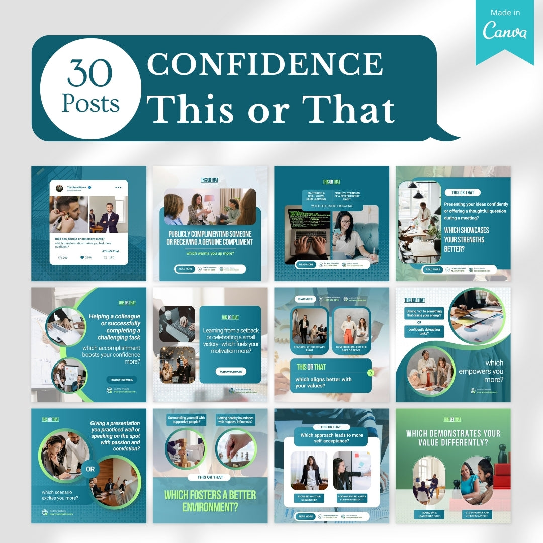 200 Confidence Posts - Canva Templates