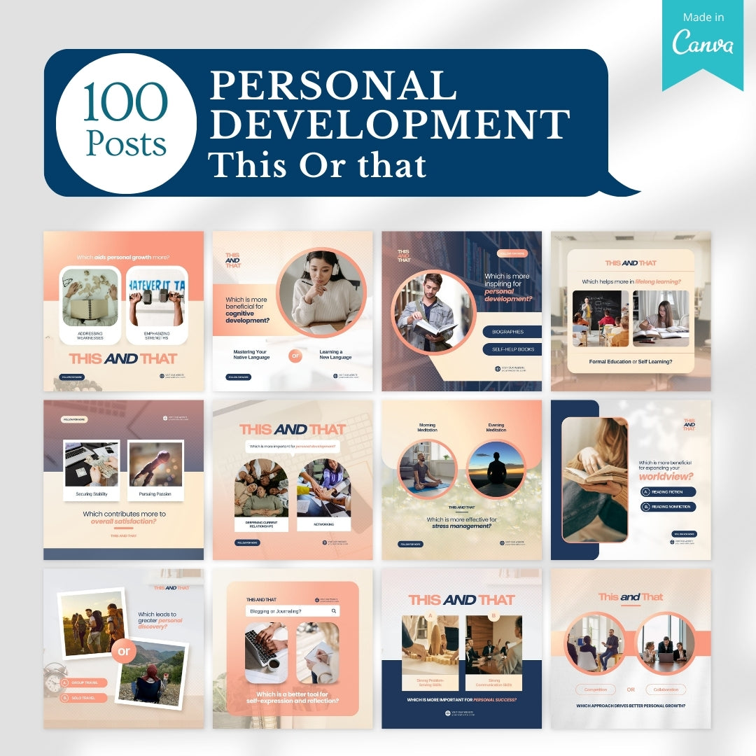 Personal Development Bundle -Social Media Templates – Viralcontent.design