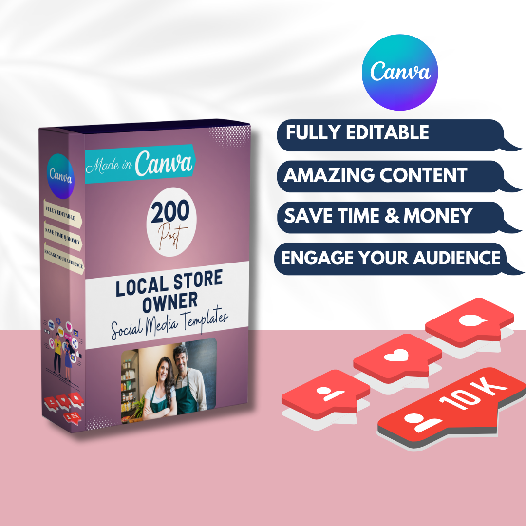 200 Local Store Owner Posts -  Social Media Templates