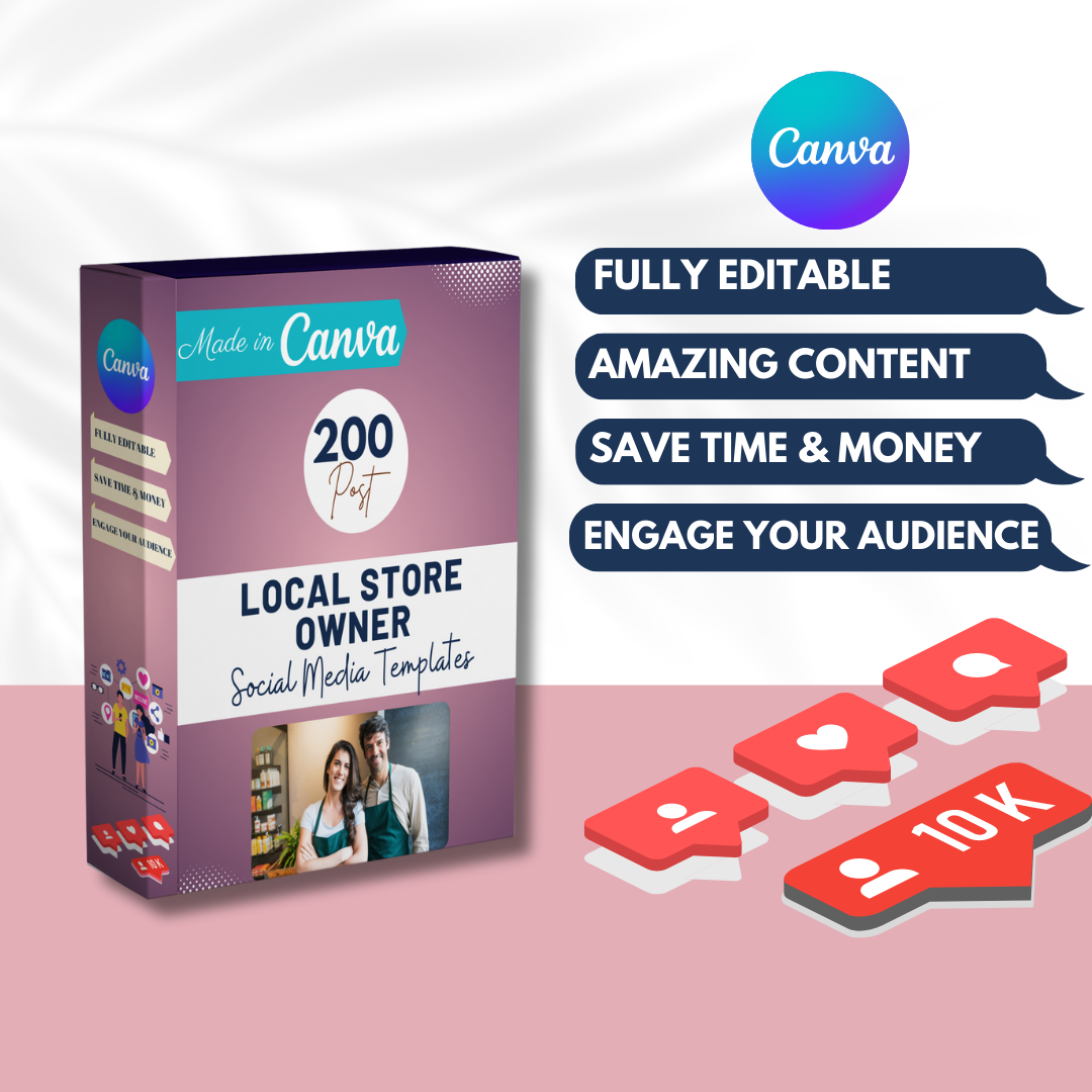 Shop Local Posts 200 Local Store Owner Posts - Social Media Templates – Viralcontent.design