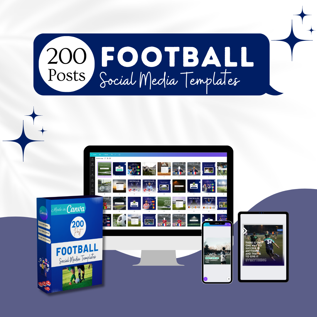 200 Football Coach Posts - Social Media Templates