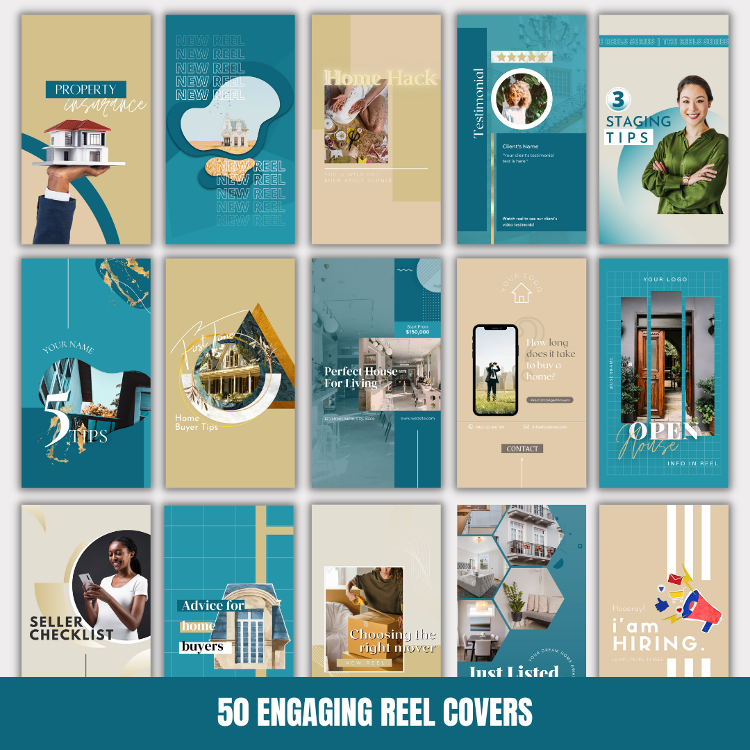 Real Estate Reel & Highlight Covers  Canva Templates