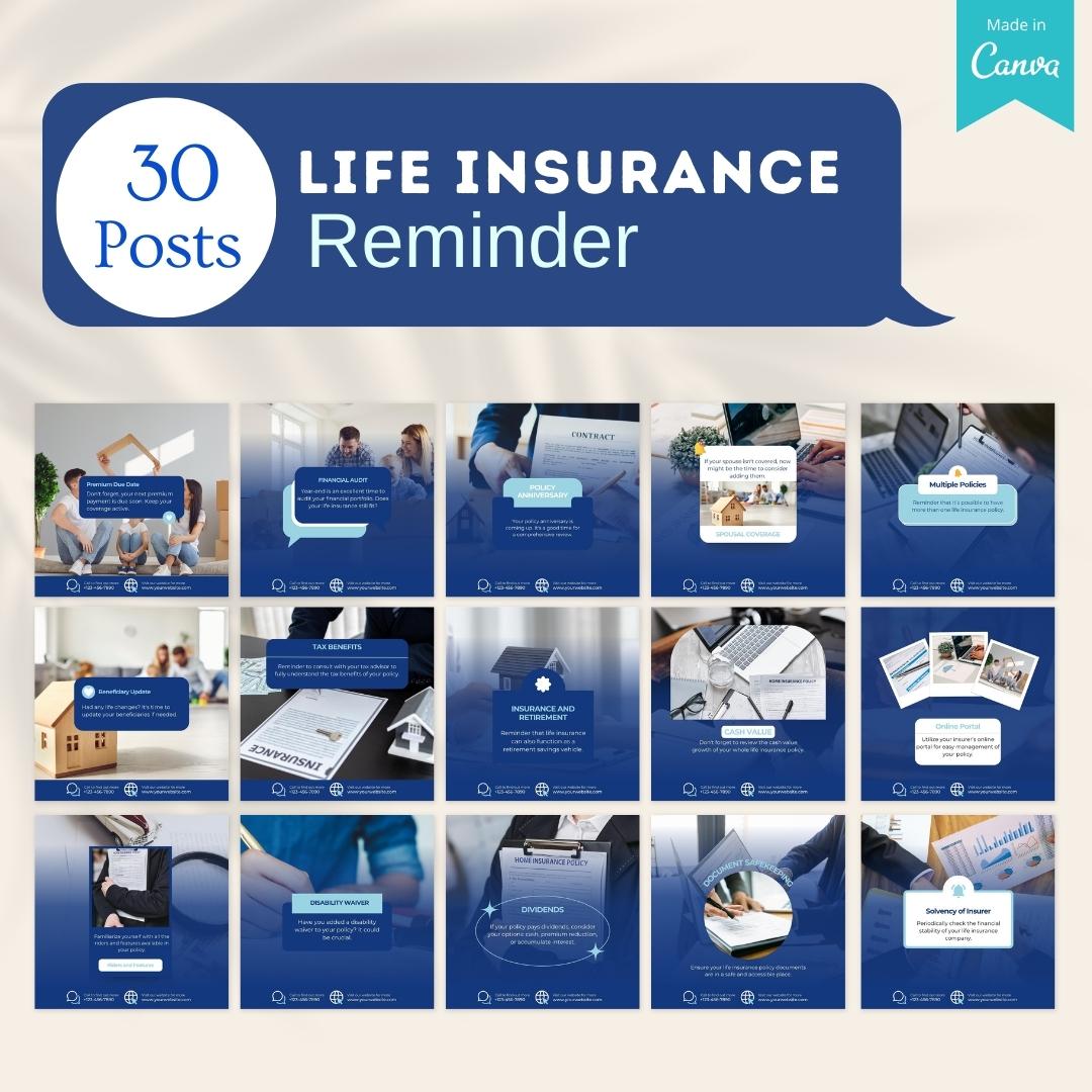 220 Life Insurance Posts - Social Media Templates – Viralcontent.design