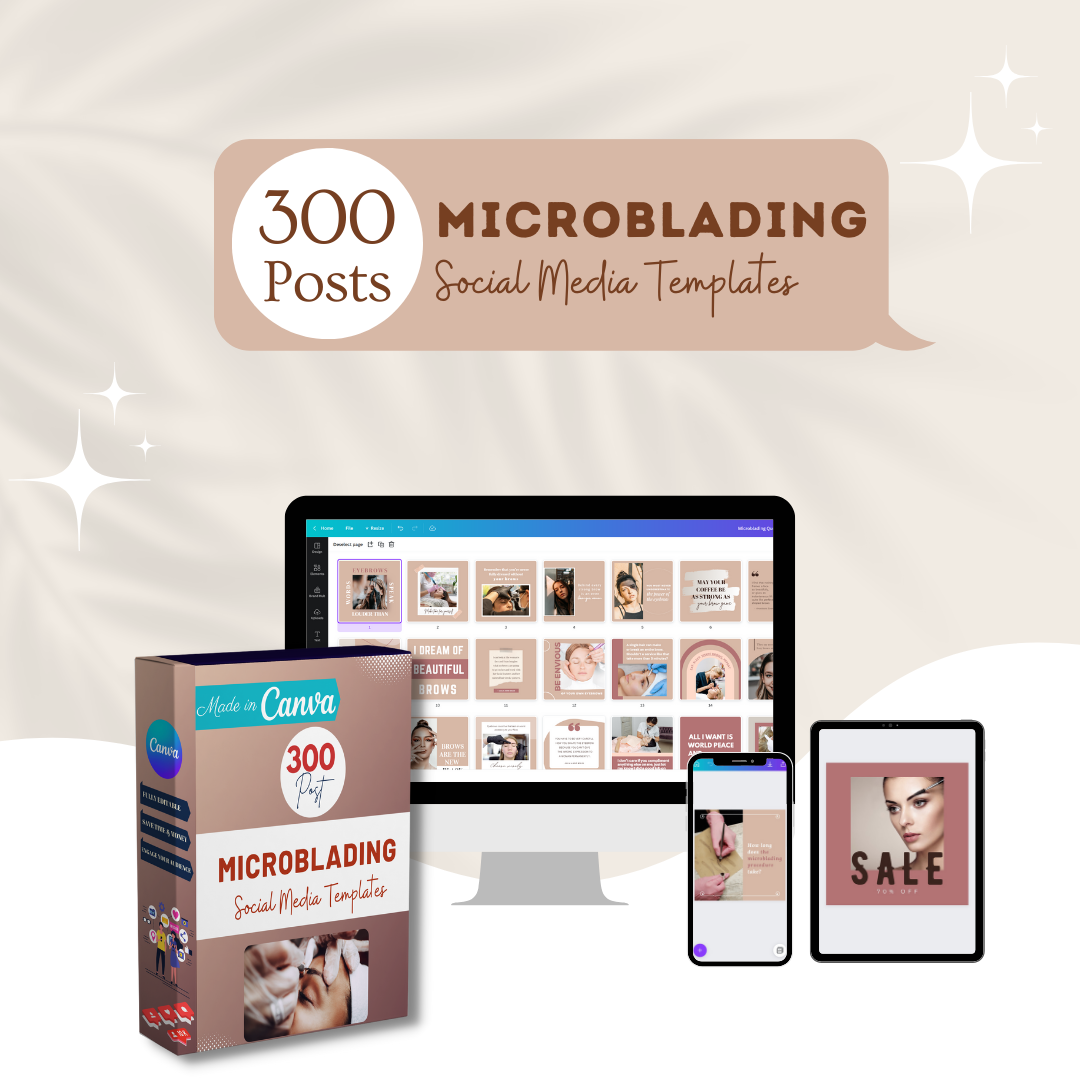 300 Microblading Posts - Social Media Canva Templates – Viralcontent.design