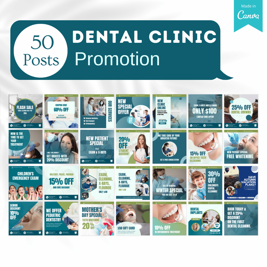 450 Dental Clinic Posts - Social Media Templates