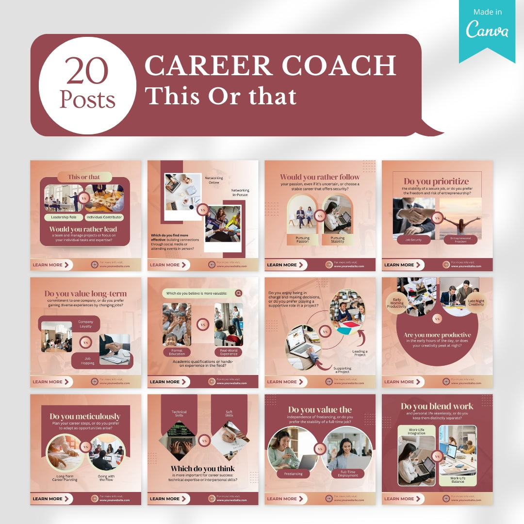 200 Career Coach Canva Templates