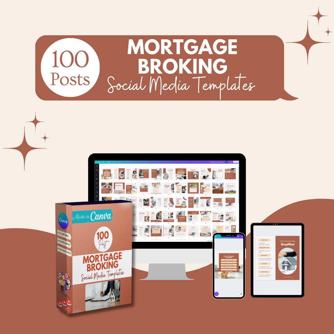 100 Mortgage Broking -Social Media Canva Templates