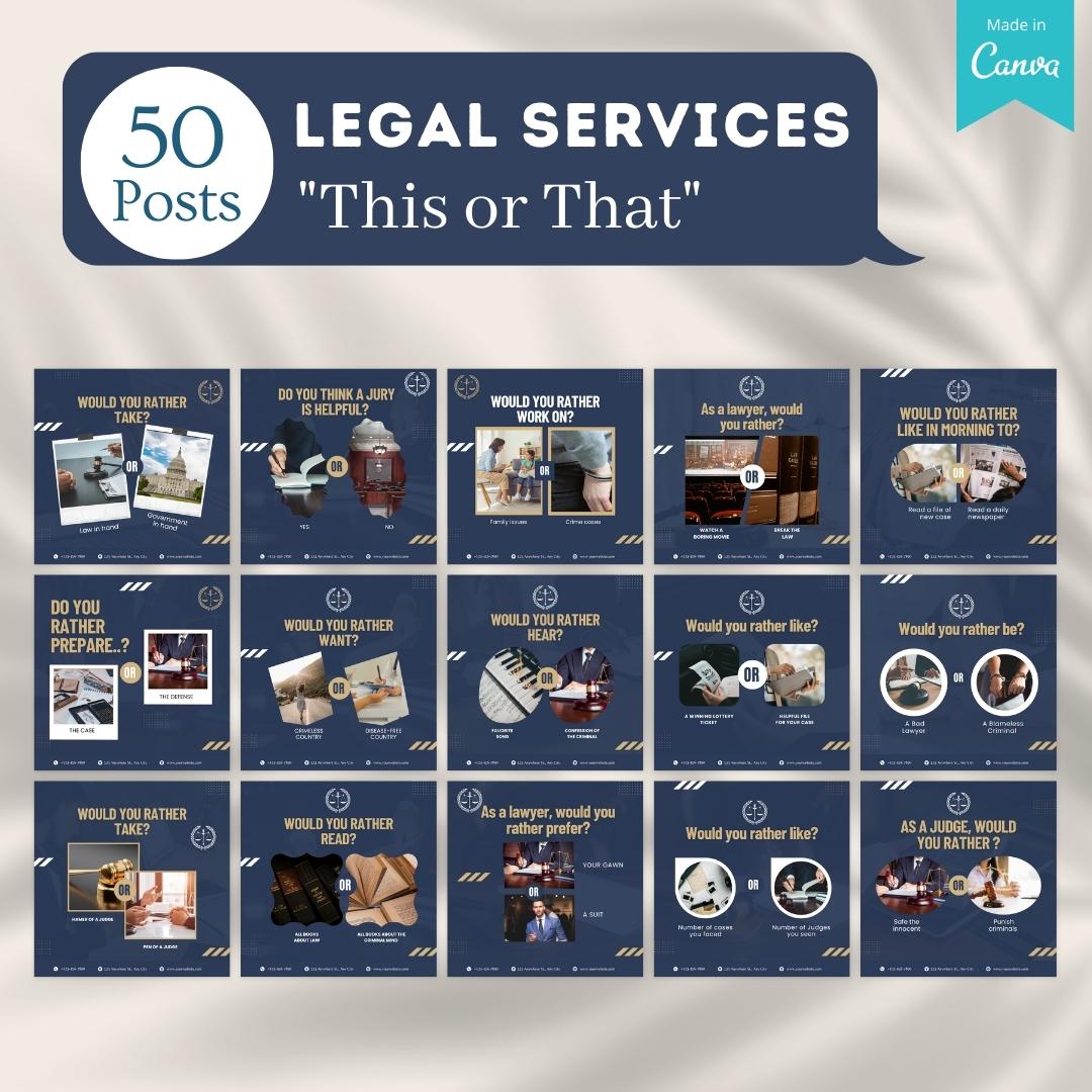 500 Legal Services Posts - Social Media Templates