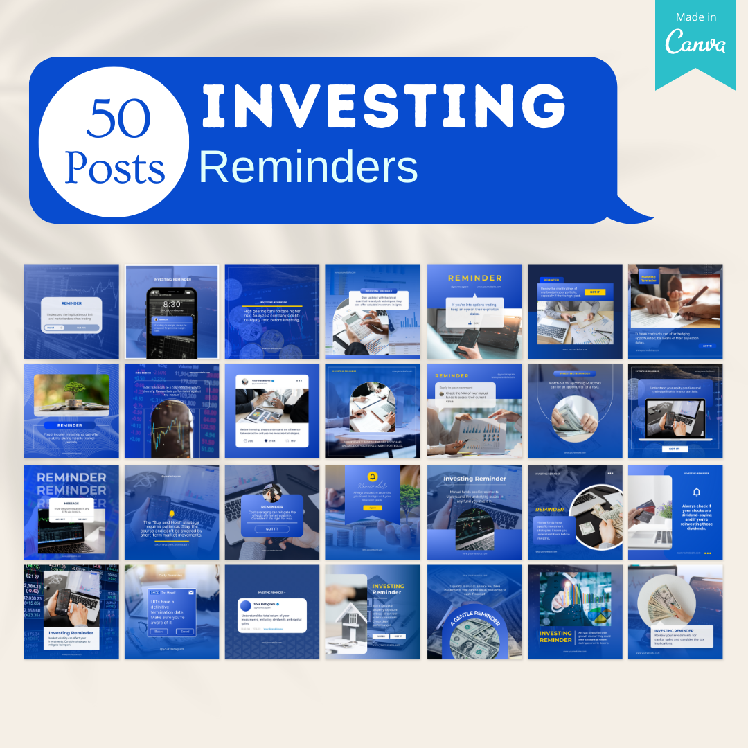 500 Investing Posts -  Social Media Templates