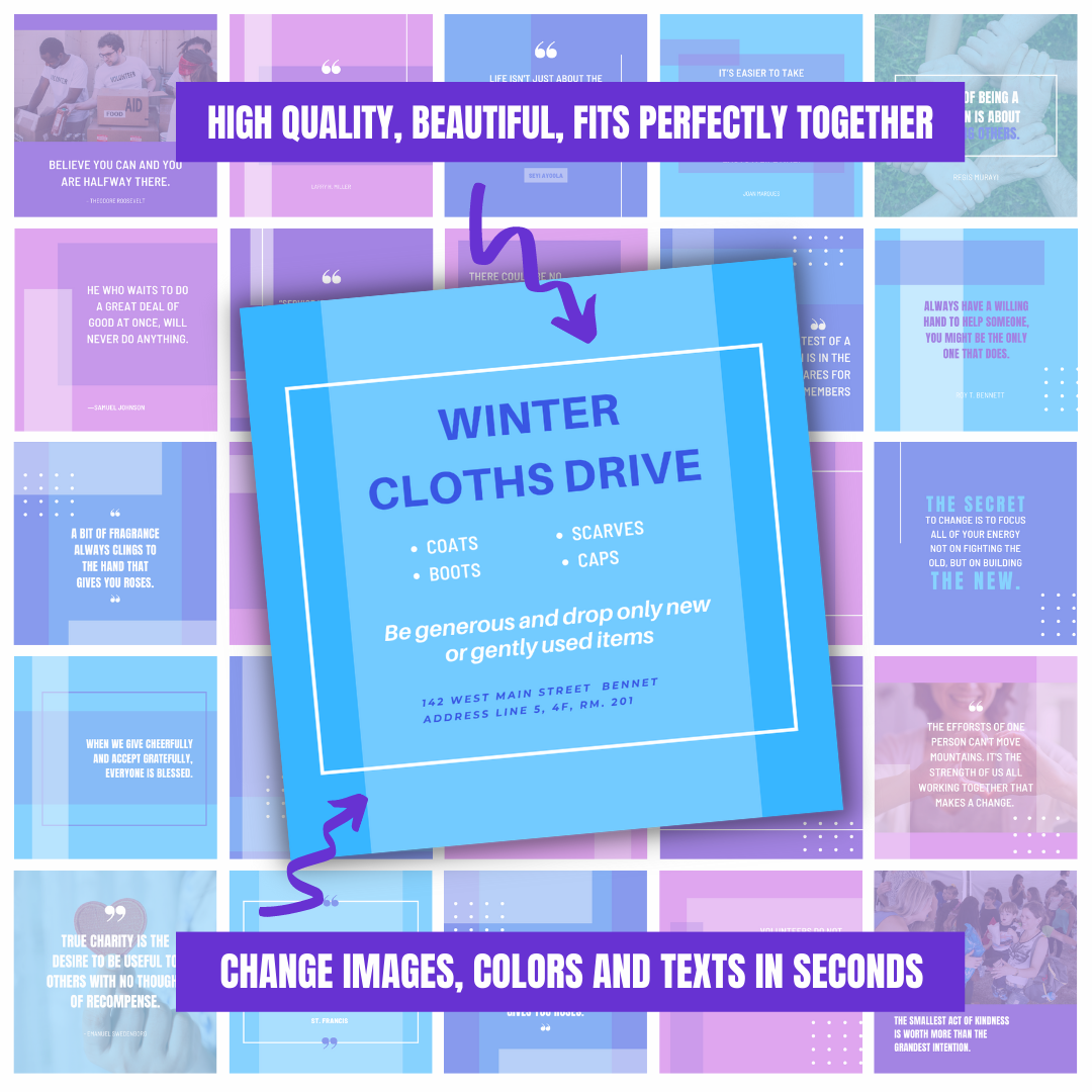 Organizations Posts 200 Nonprofit Organization Posts - Social Media Templates ...