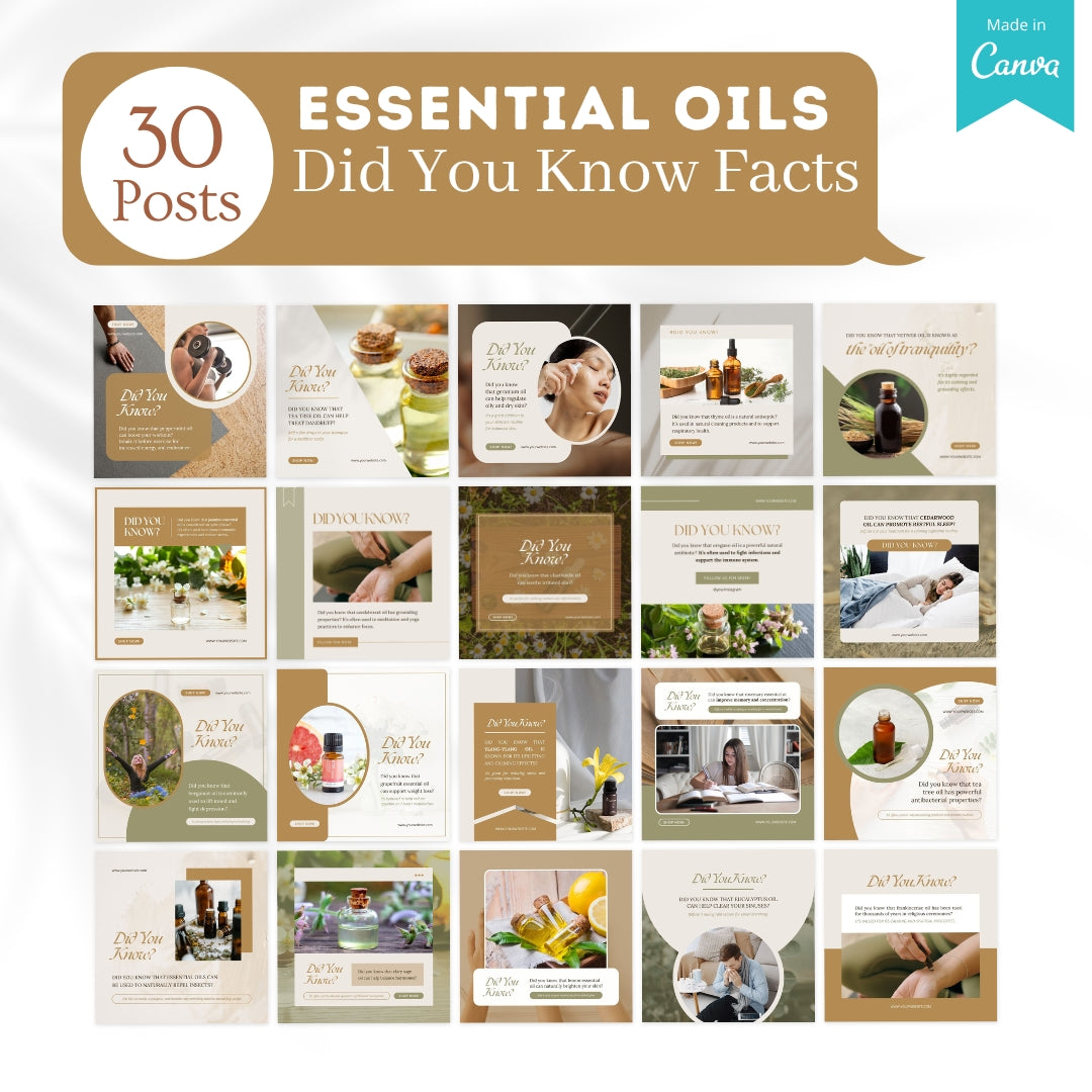 300 Essential Oils Posts -  Social Media Templates