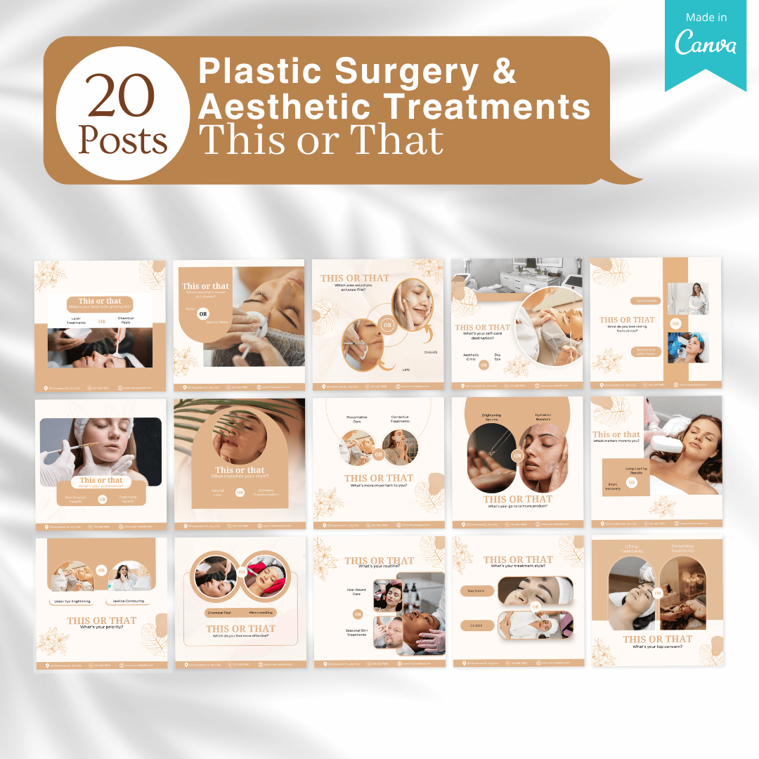 270 Plastic Surgery & Aesthetic Treatments Posts - Canva Templates