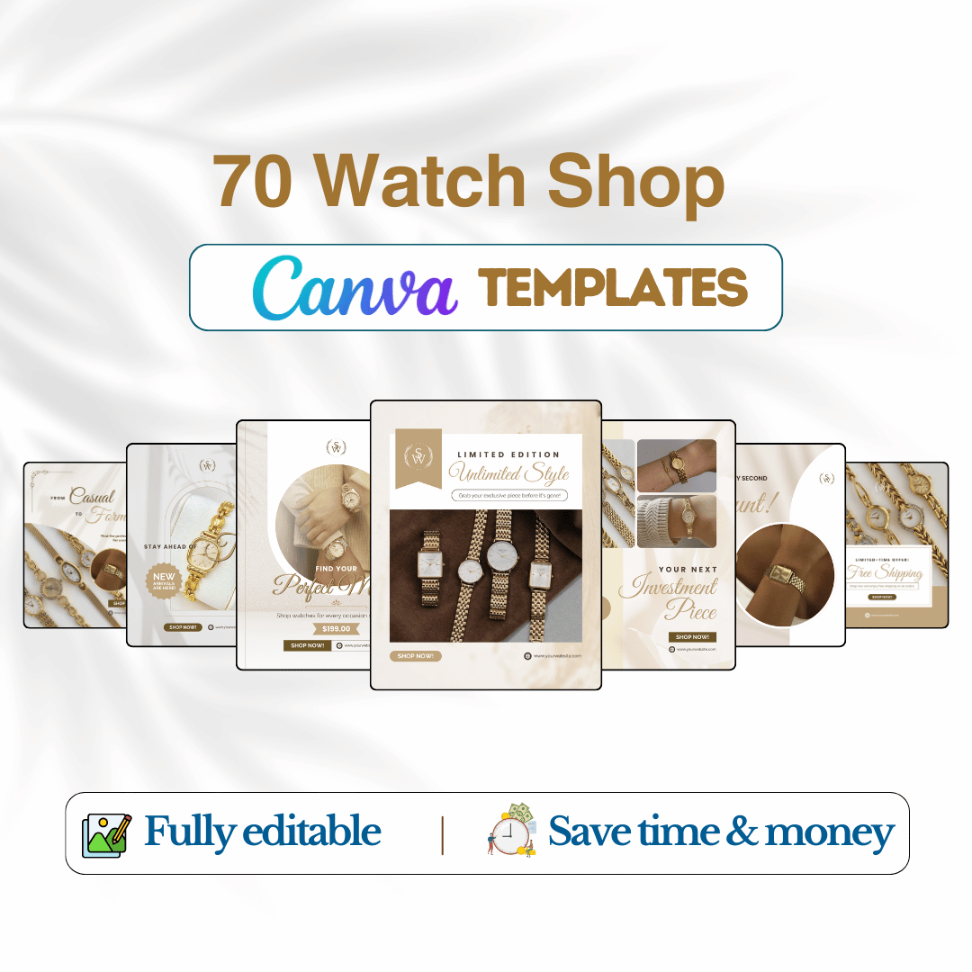 70 Watch Shop Promotion Canva Templates