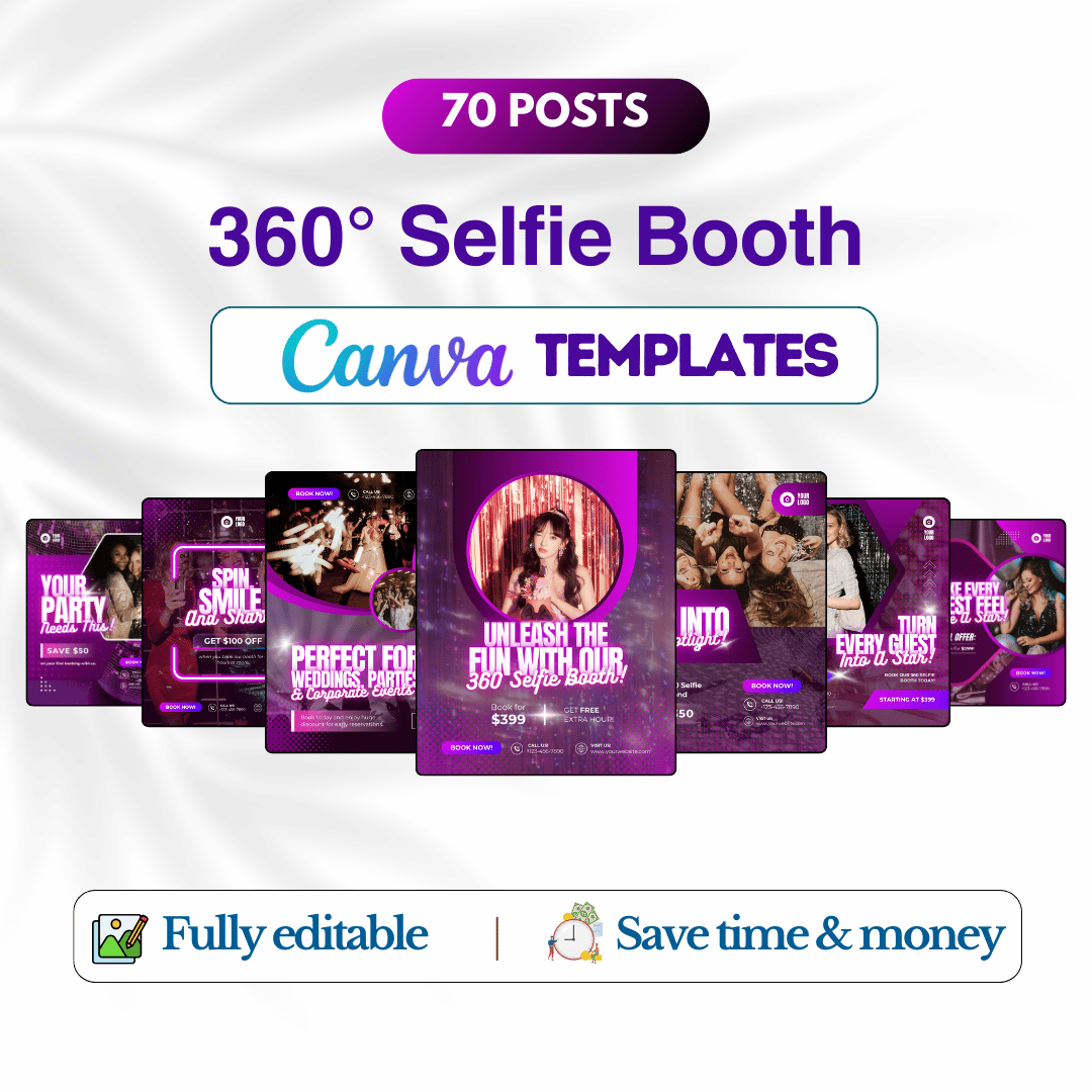 70 Selfie Booth Promotion Canva Templates