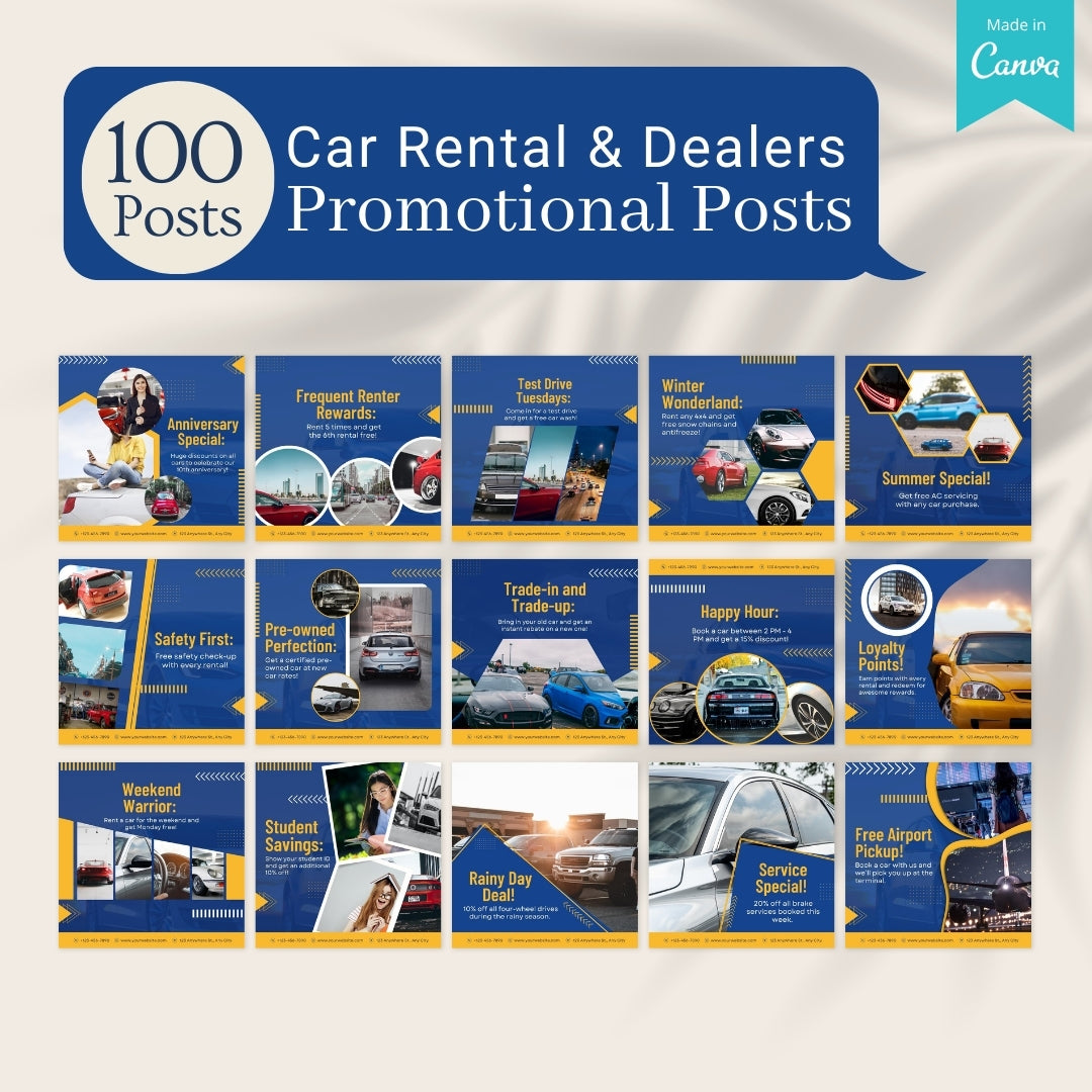 Dealears Posts 500 Car Rentals & Dealers Posts - Social Media Templates – Viralcontent ...