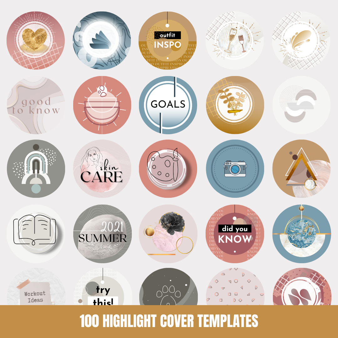 Highlight Cover Templates - 100 Templates