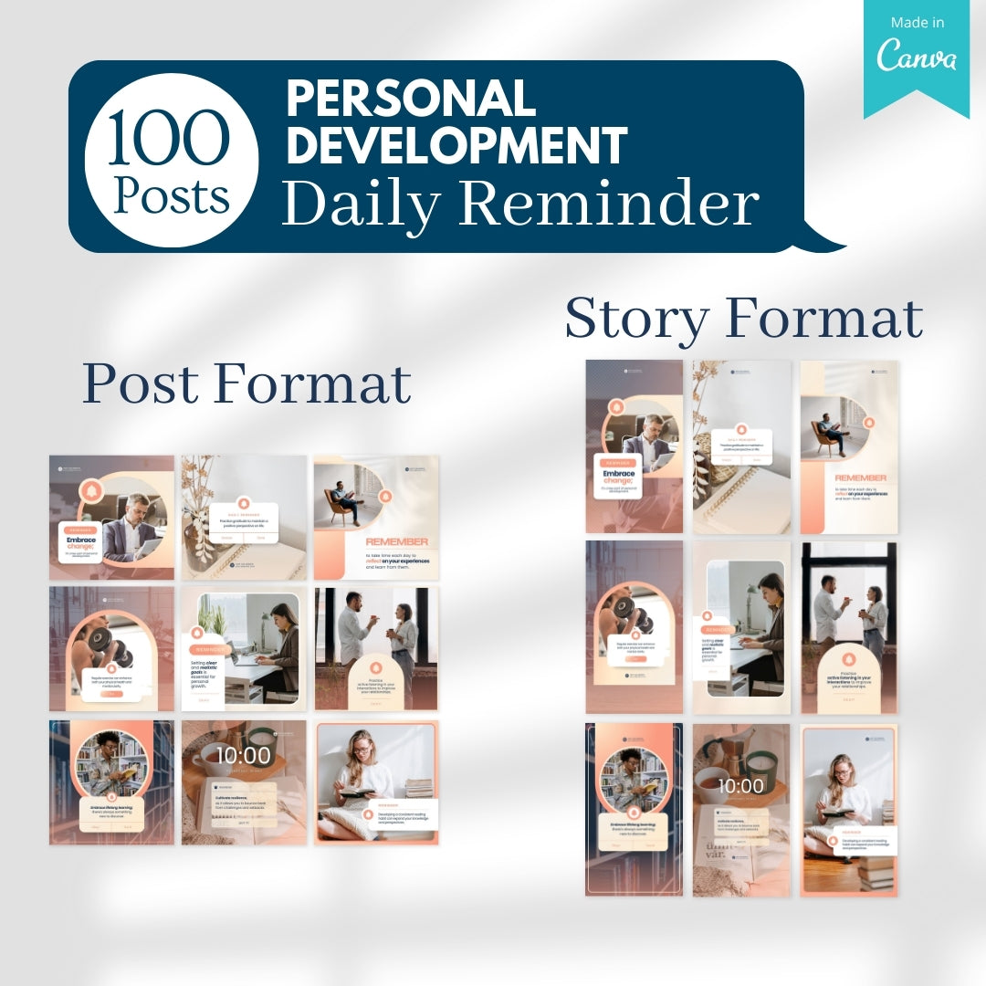 Personal Development Bundle -Social Media Templates – Viralcontent.design
