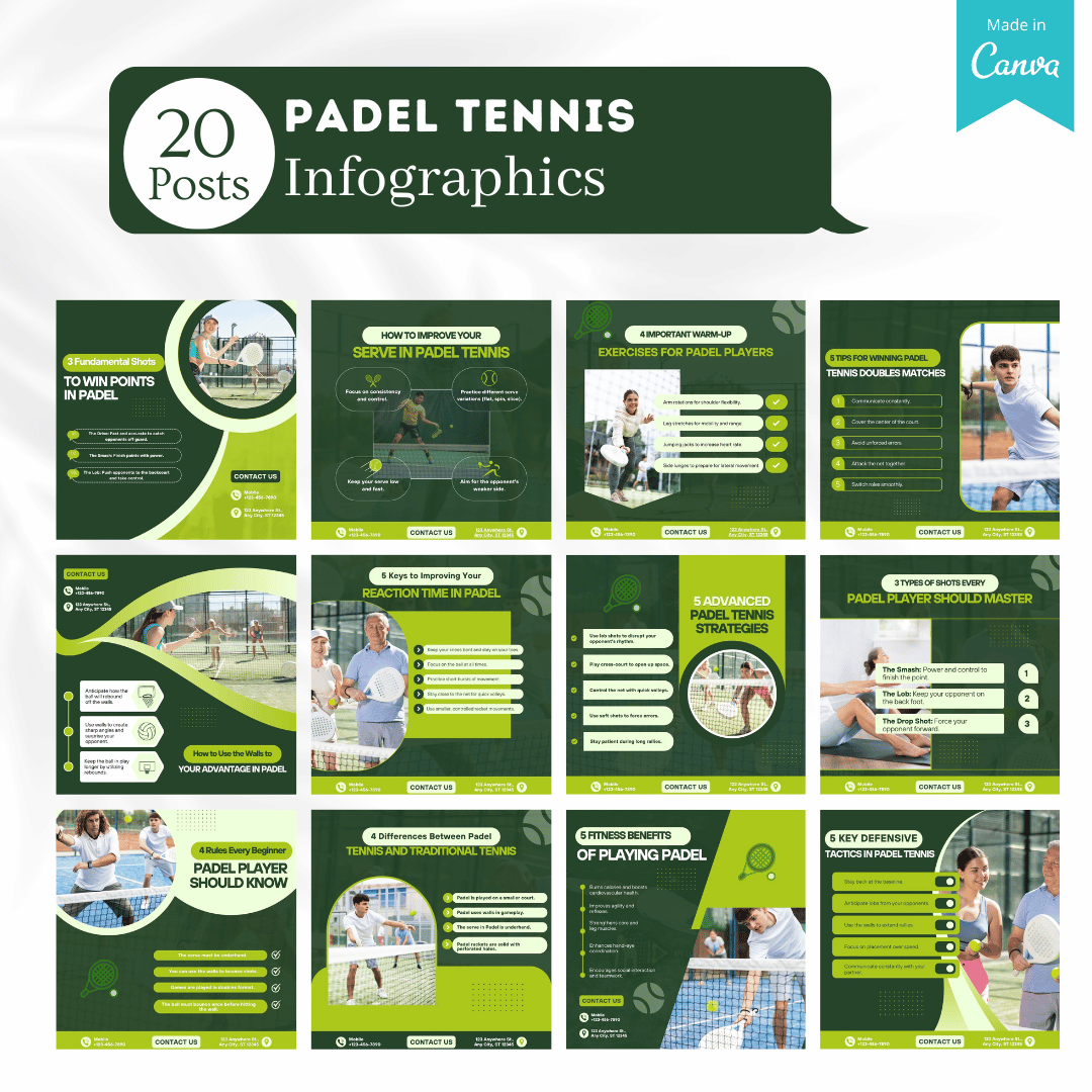 Padel Posts 220 Padel Tennis Posts - Social Media Posts – Viralcontent.design