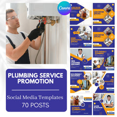 70  Plumbing Service Promotion Canva Templates