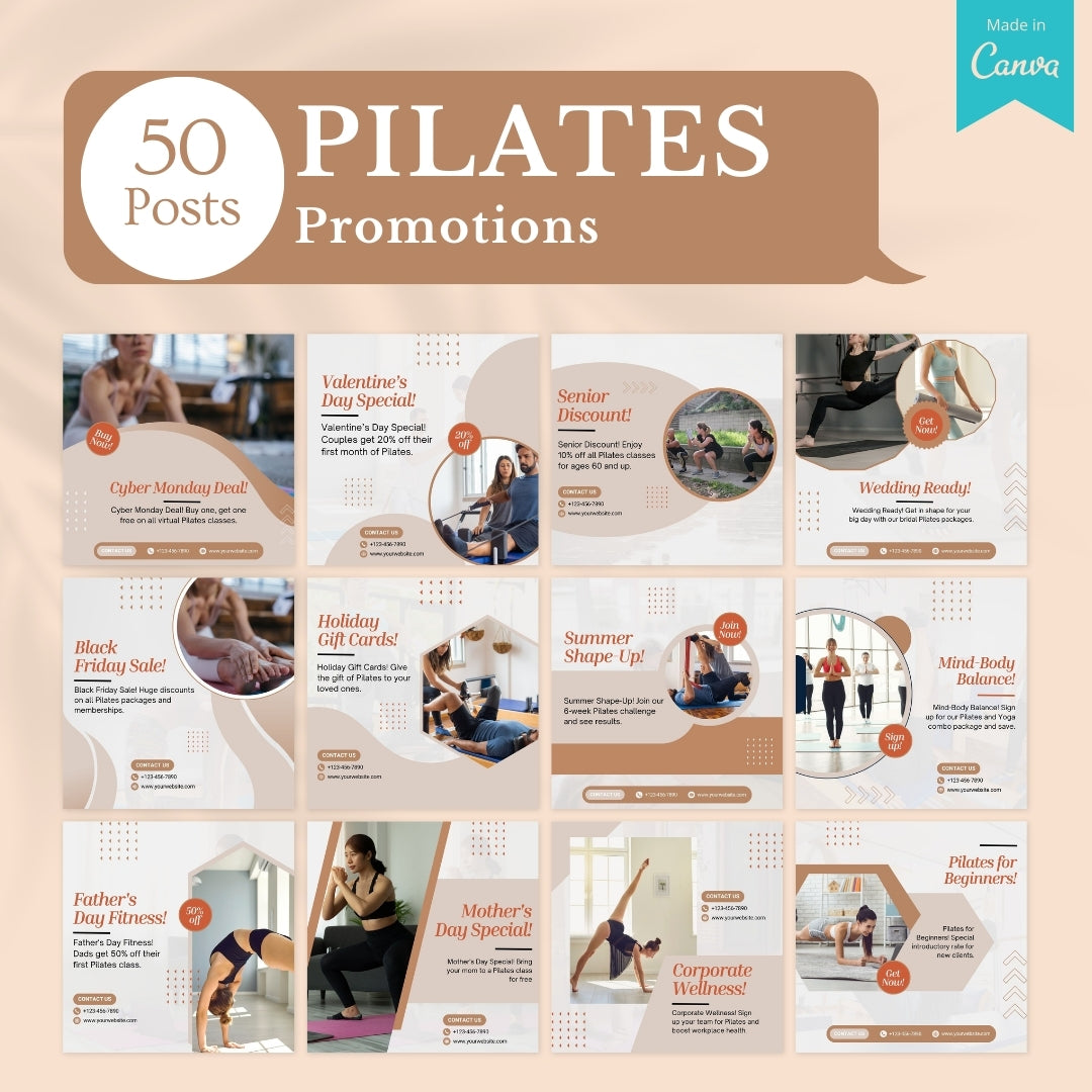 500 Pilates Post - Social Media Templates